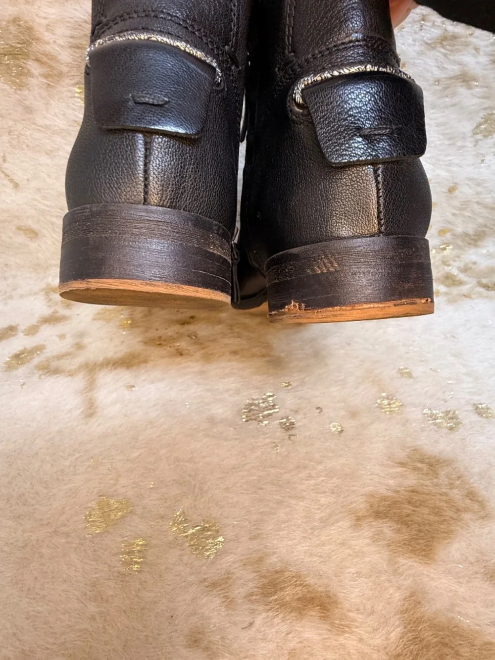 Franco Sarto Black‎ Leather Ankle Boots Size 9.5 / 40.5 – Sleek Zip Booties